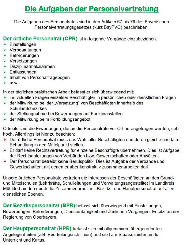 Aufgaben des Personalrats