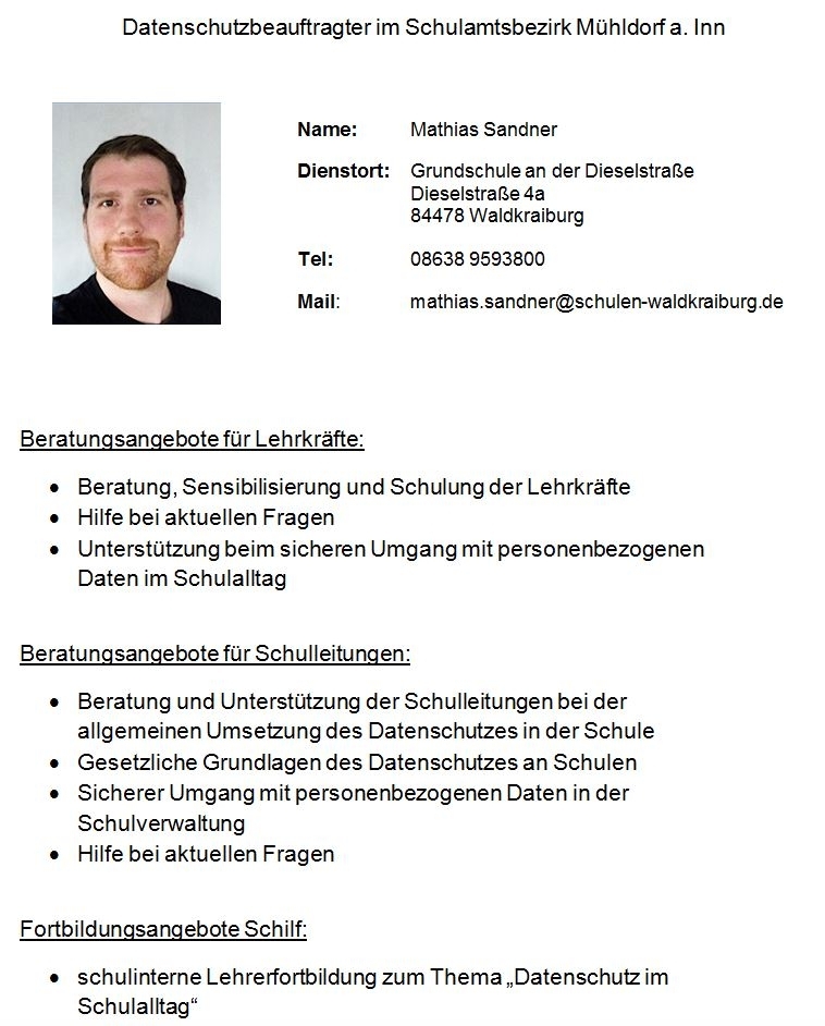 Datenschutzbeauftragter im Schulbezirk Mühldorf a. Inn